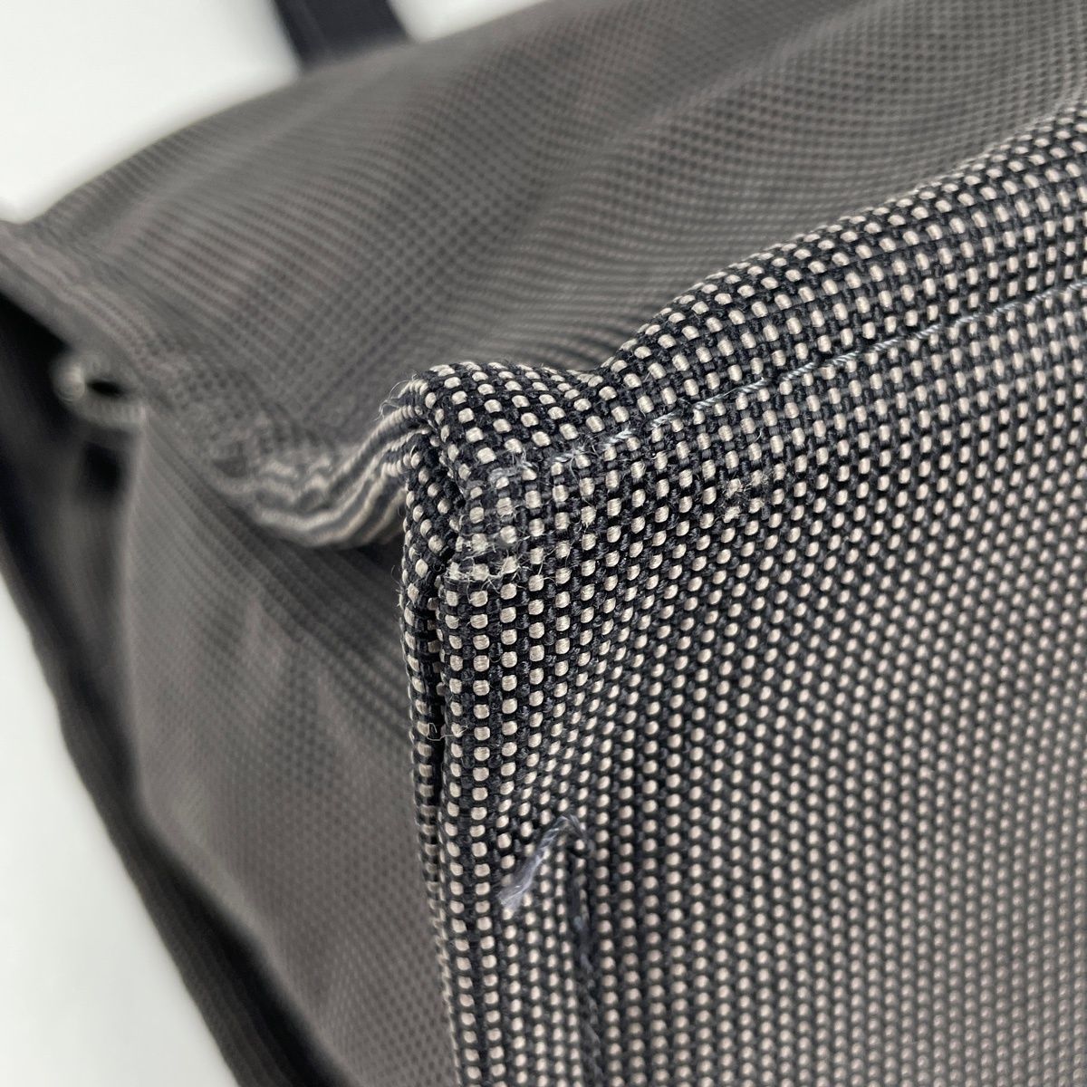 Hermes Herline Tote Bag GM Nylon Canvas Gray Black — view 3