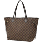 Louis Vuitton Neverfull MM Tote Shoulder Bag Damier Brown