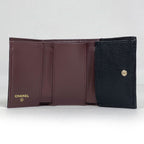 Chanel Trifold Wallet CC Logo Quilted Caviar Leather Black — view 8