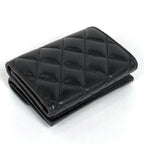 Chanel Trifold Wallet CC Logo Quilted Caviar Leather Black — view 2