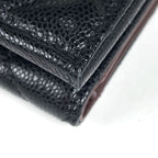 Chanel Trifold Wallet CC Logo Quilted Caviar Leather Black — view 3