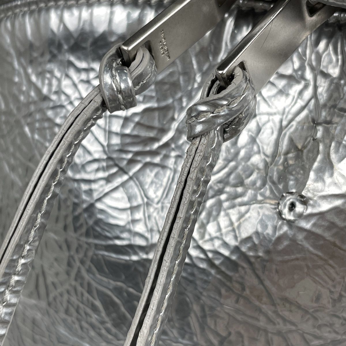 Saint Laurent Paris Backpack City Leather Silver — view 6