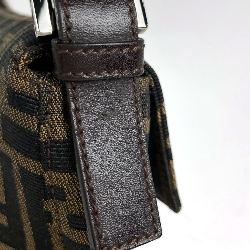 Fendi Shoulder Bag Zucca Pattern Mamma Baguette Canvas Brown — view 5