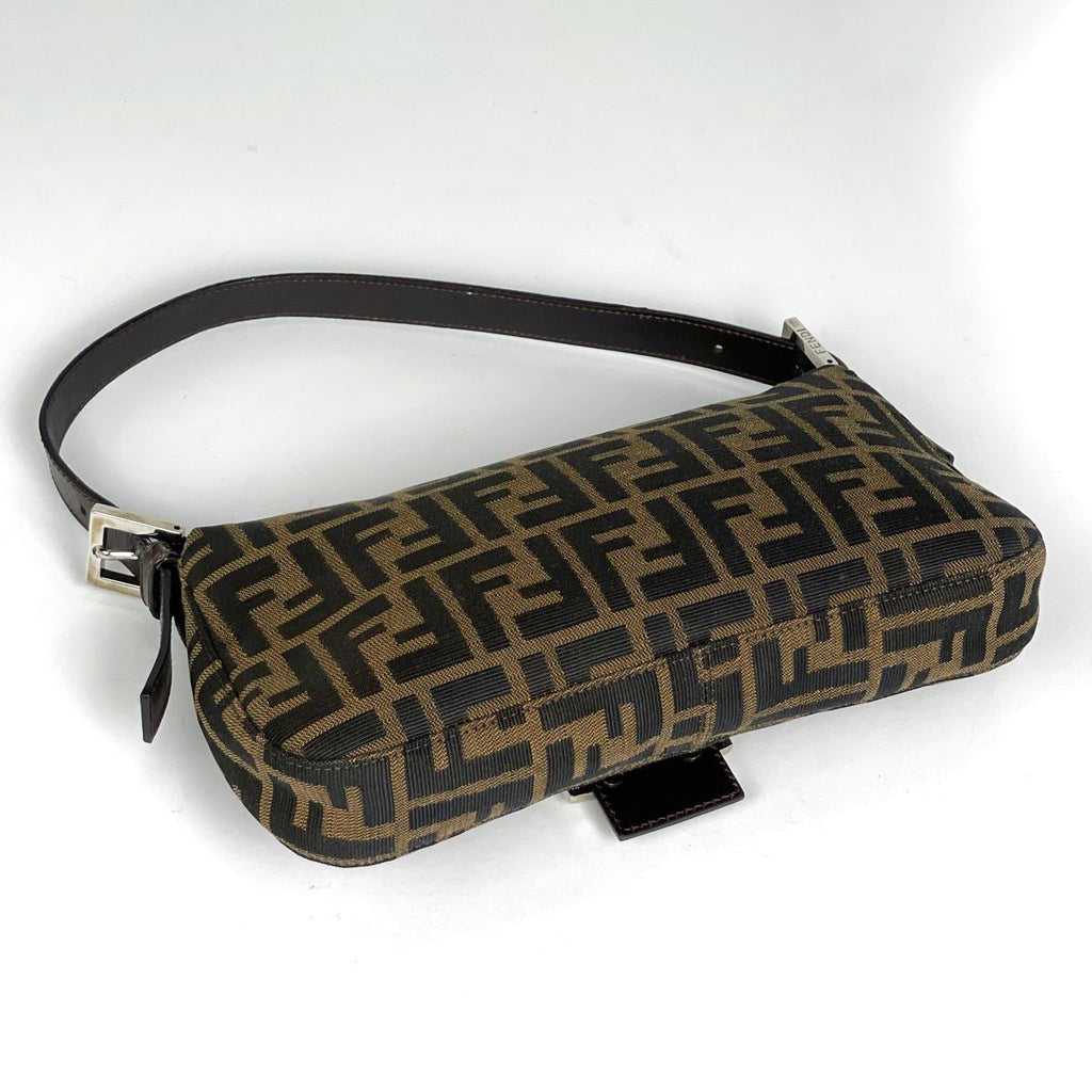 Fendi Shoulder Bag Zucca Pattern Mamma Baguette Canvas Brown — view 2