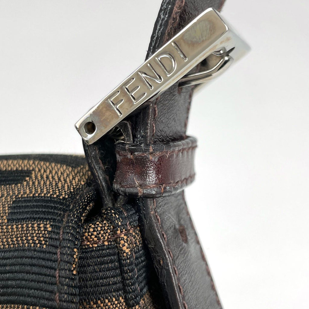 Fendi Shoulder Bag Zucca Pattern Mamma Baguette Canvas Brown — view 6