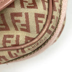 Fendi Shoulder Bag Zucchino Pattern Canvas Beige Pink — view 3