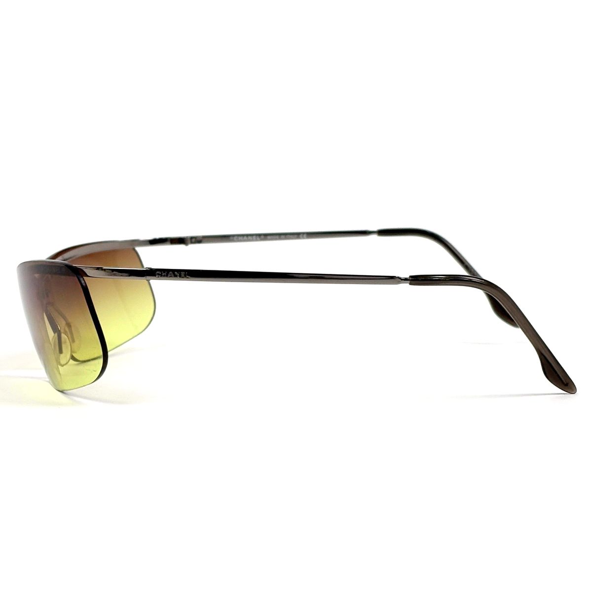 Chanel Sunglasses CC Logo Metal Acetate Silver Brown Eyewear — view 2