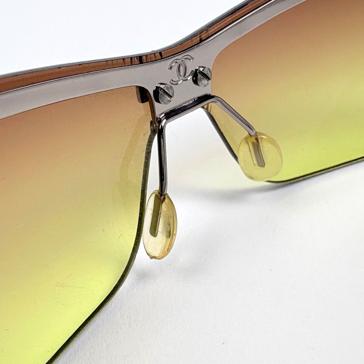 Chanel Sunglasses CC Logo Metal Acetate Silver Brown Eyewear — view 6