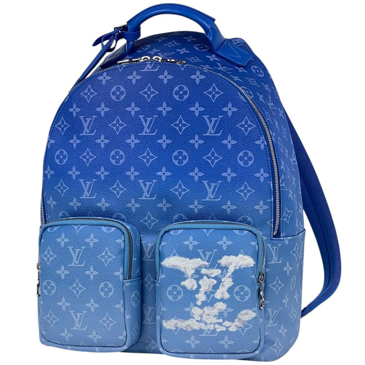 Louis Vuitton Multi Pocket Backpack Monogram Clouds Blue