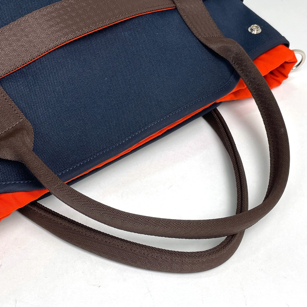 Hermes Sac de Panthere Gloom Tote Bag 2-Way Canvas Navy — view 6