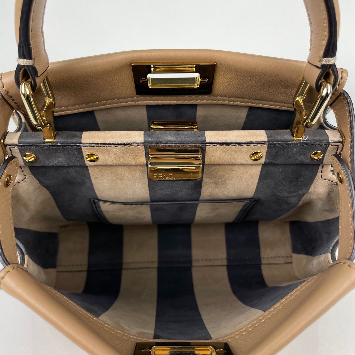 Fendi Handbag Peekaboo Mini 2-Way Pecan Leather Brown — view 8