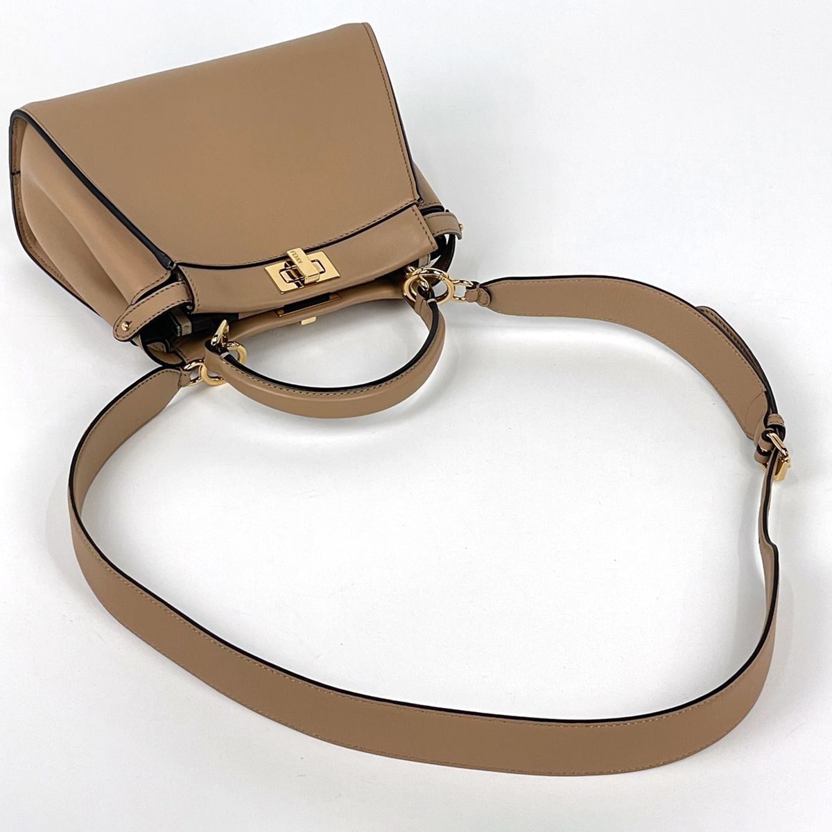 Fendi Handbag Peekaboo Mini 2-Way Pecan Leather Brown — view 5