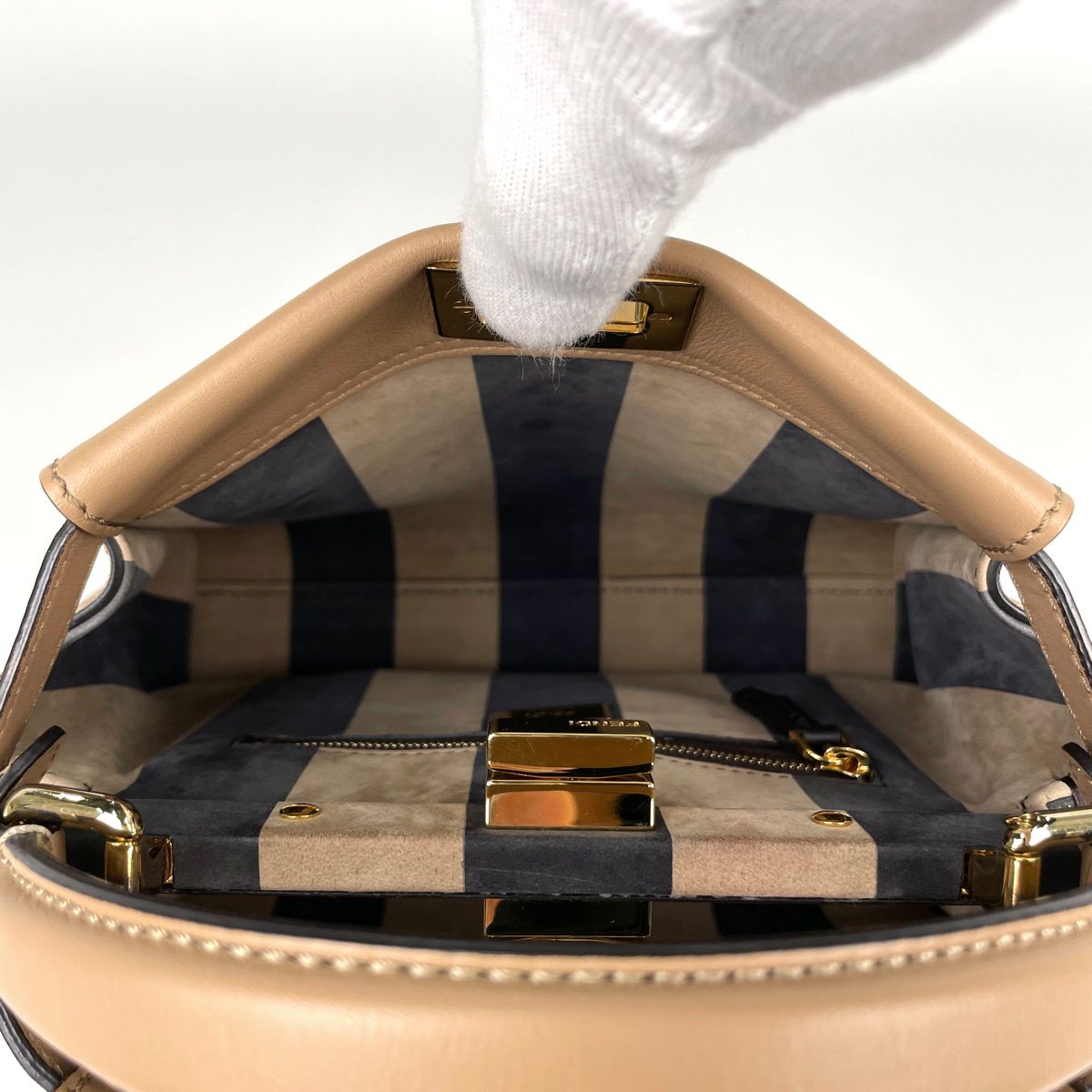 Fendi Handbag Peekaboo Mini 2-Way Pecan Leather Brown — view 7