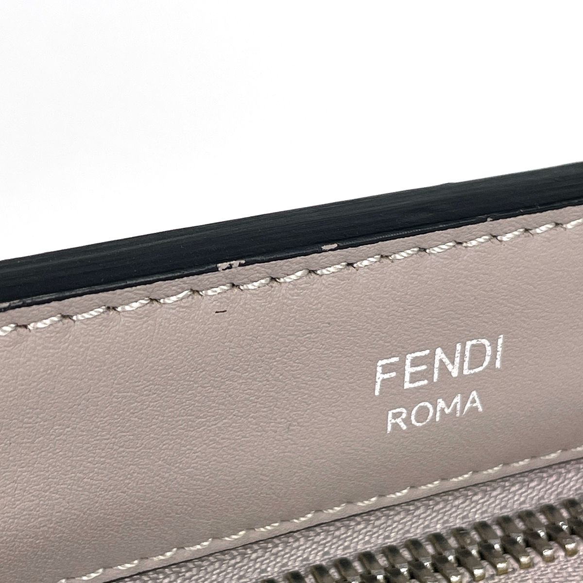 Fendi Handbag 2-Way Flower Leather Greige — view 6