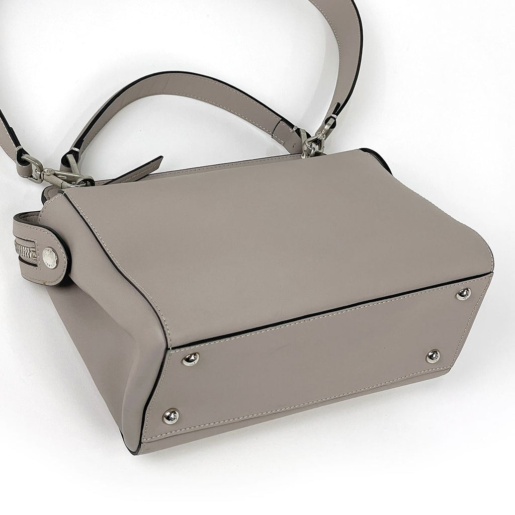 Fendi Handbag 2-Way Flower Leather Greige — view 2