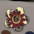 Fendi Handbag 2-Way Flower Leather Greige — view 4