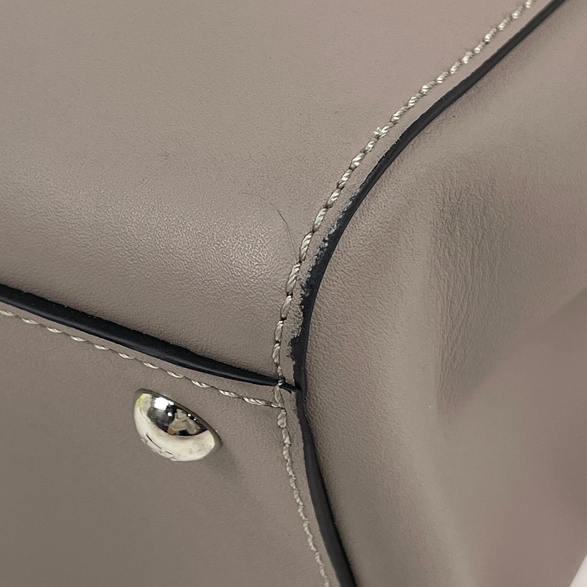 Fendi Handbag 2-Way Flower Leather Greige — view 3
