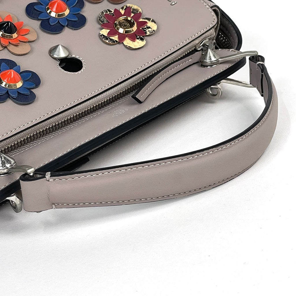 Fendi Handbag 2-Way Flower Leather Greige — view 7