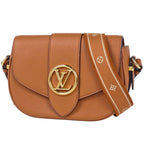 Louis Vuitton LV Pont Neuf Soft MM Shoulder Bag Leather Brown