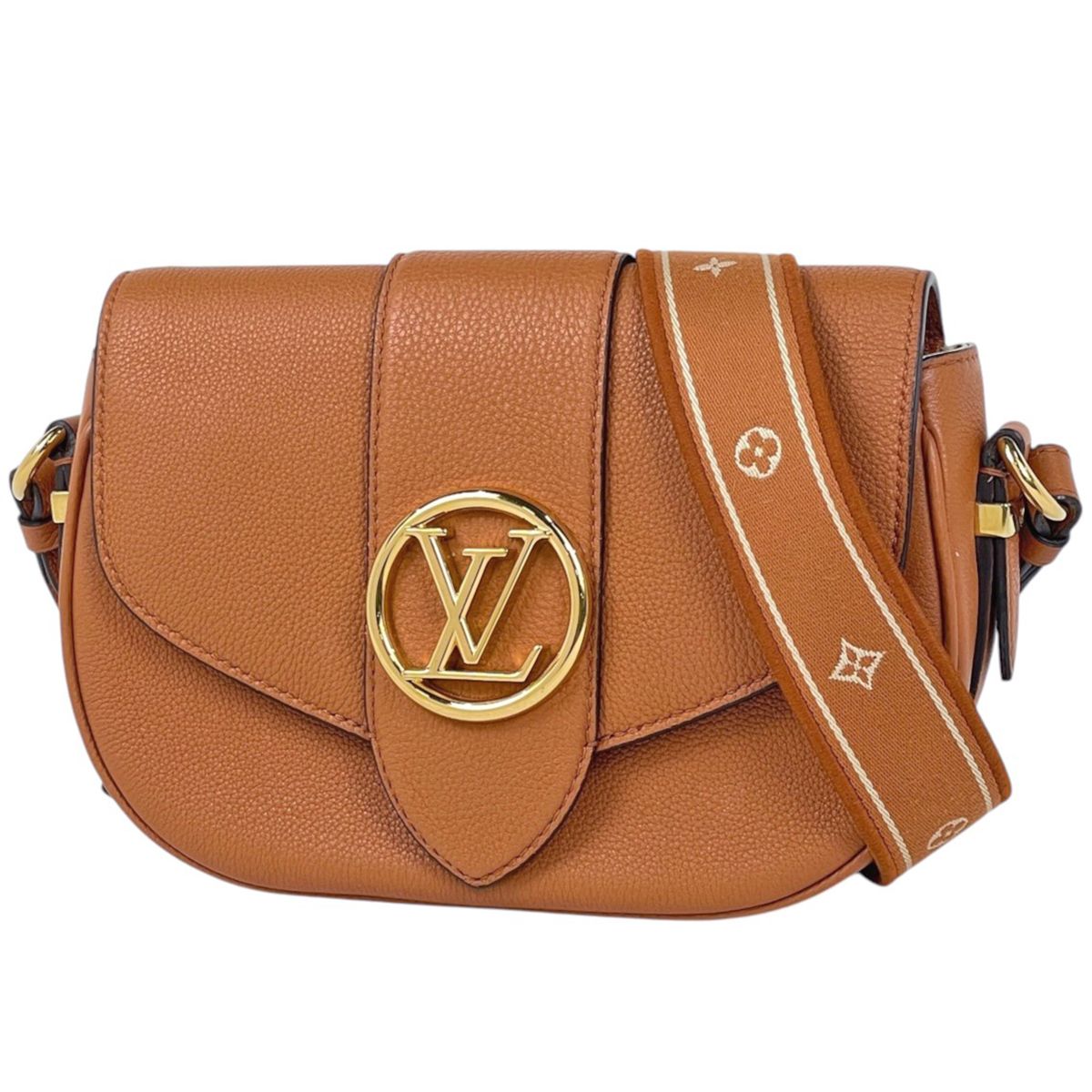 Louis Vuitton LV Pont Neuf Soft MM Shoulder Bag Leather Brown