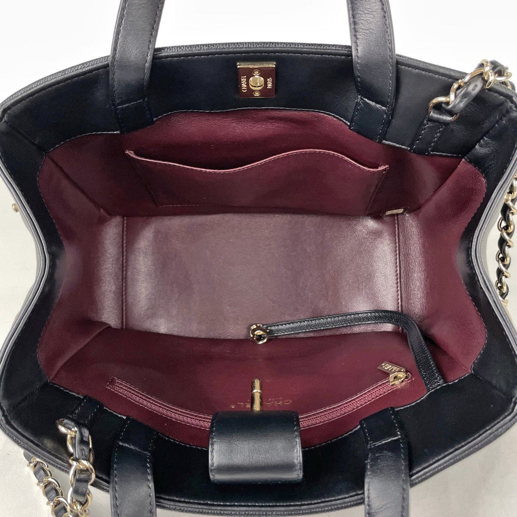 Chanel Handbag CC Logo Quilted 2-Way Business Infini Tea Caviar Leather Black — view 7