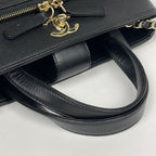 Chanel Handbag CC Logo Quilted 2-Way Business Infini Tea Caviar Leather Black — view 4