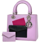 Dior Lady Handbag 2-Way Cannage Leather Pink