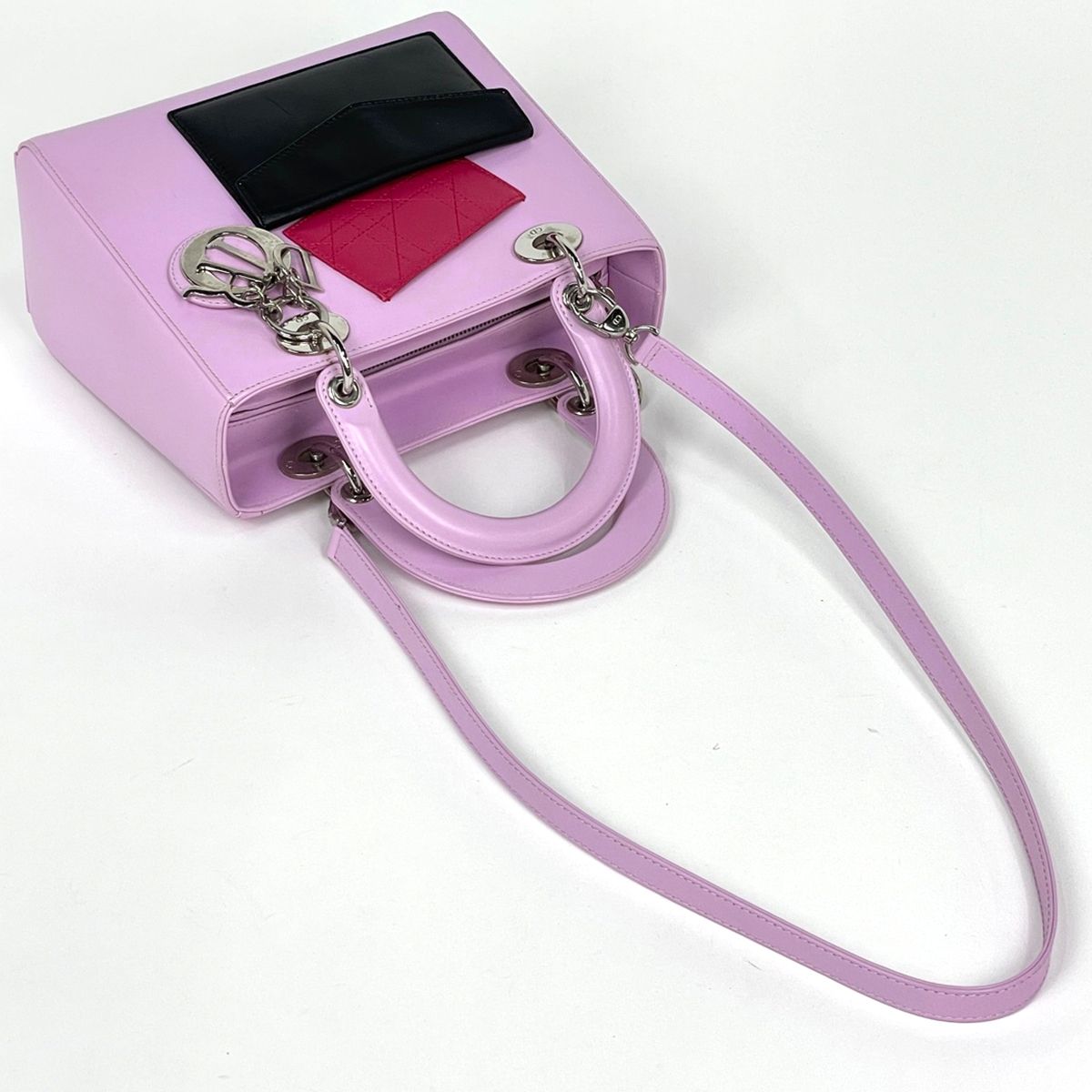 Dior Lady Handbag 2-Way Cannage Leather Pink — view 8