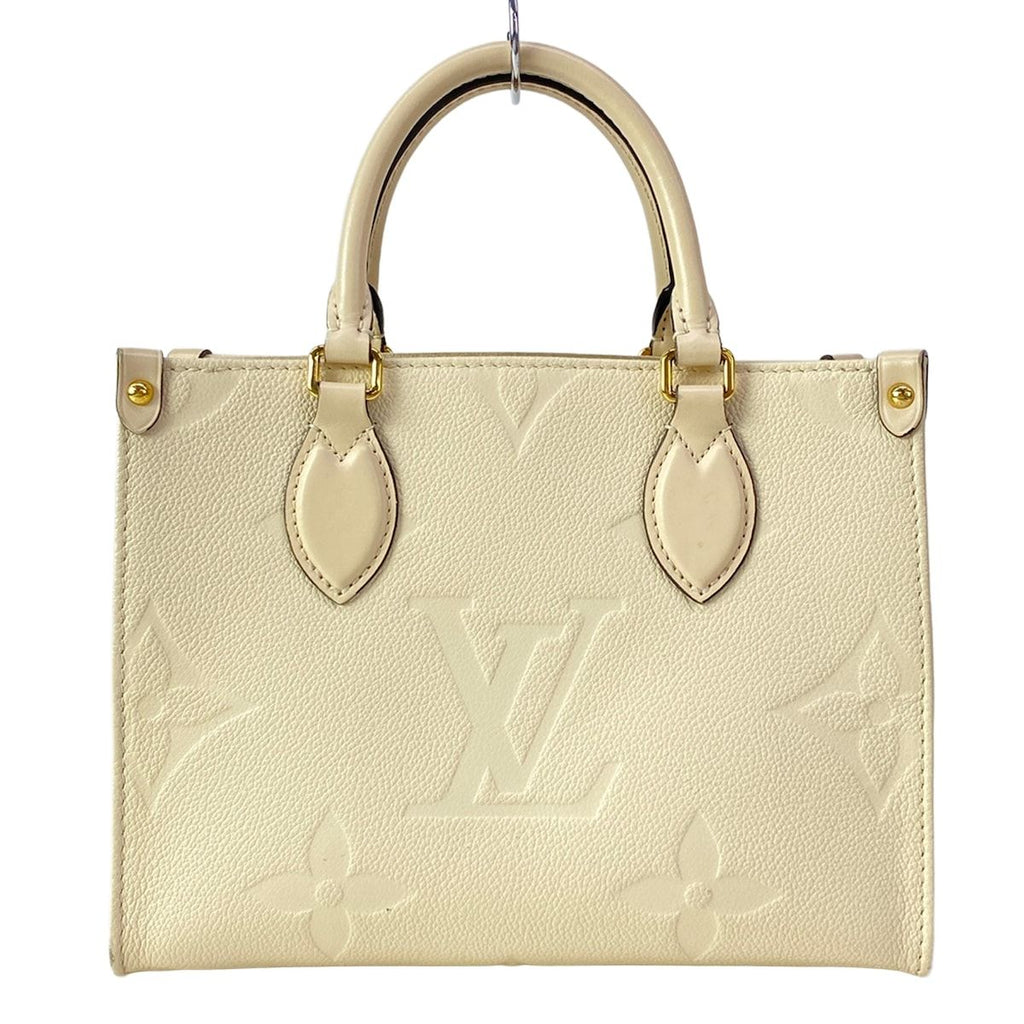 Louis Vuitton Tote Bag Monogram Empreinte On The Go PM Cream Leather Cowhide