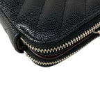 Chanel Wallet V-stitch Black Chain Silver Shoulder Bag — view 8