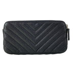 Chanel Wallet V-stitch Black Chain Silver Shoulder Bag — view 2