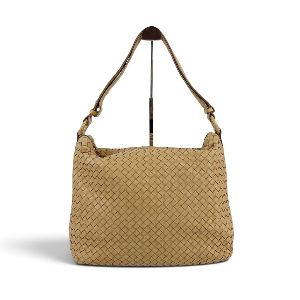 Bottega Veneta Intrecciato Leather 2-Way Hobo Beige