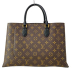 Louis Vuitton Tote Bag Monogram Flower Noir Leather — view 3