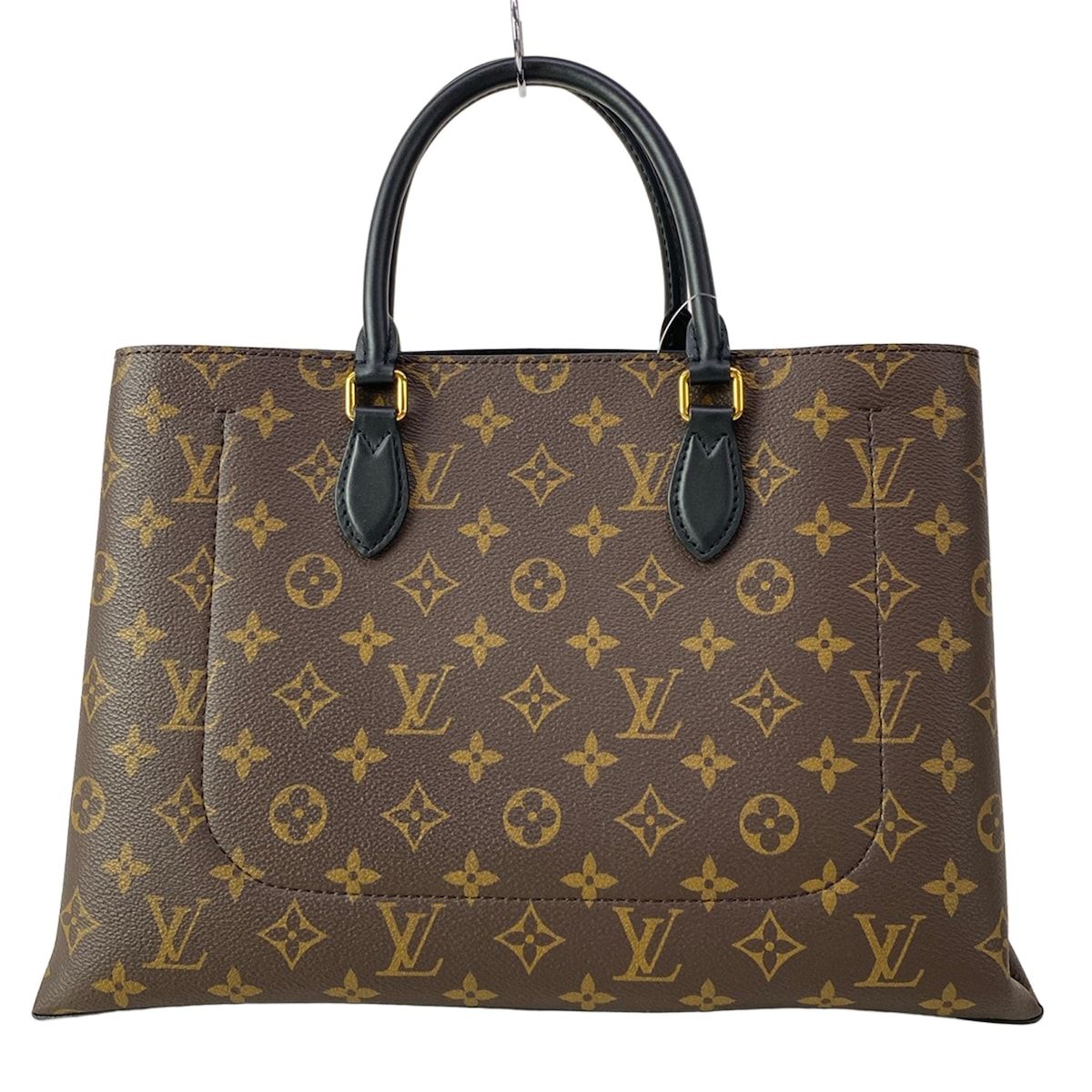 Louis Vuitton Tote Bag Monogram Flower Noir Leather — view 3