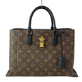 Louis Vuitton Tote Bag Monogram Flower Noir Leather