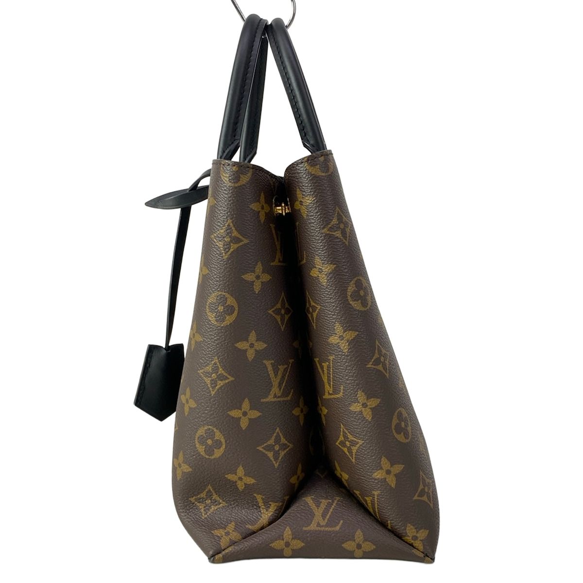 Louis Vuitton Tote Bag Monogram Flower Noir Leather — view 4