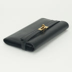 Hermes Kelly Wallet Box Calf Noir Black Gold — view 4