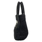 Prada Tote Bag Small Clochette Black White Basket — view 4