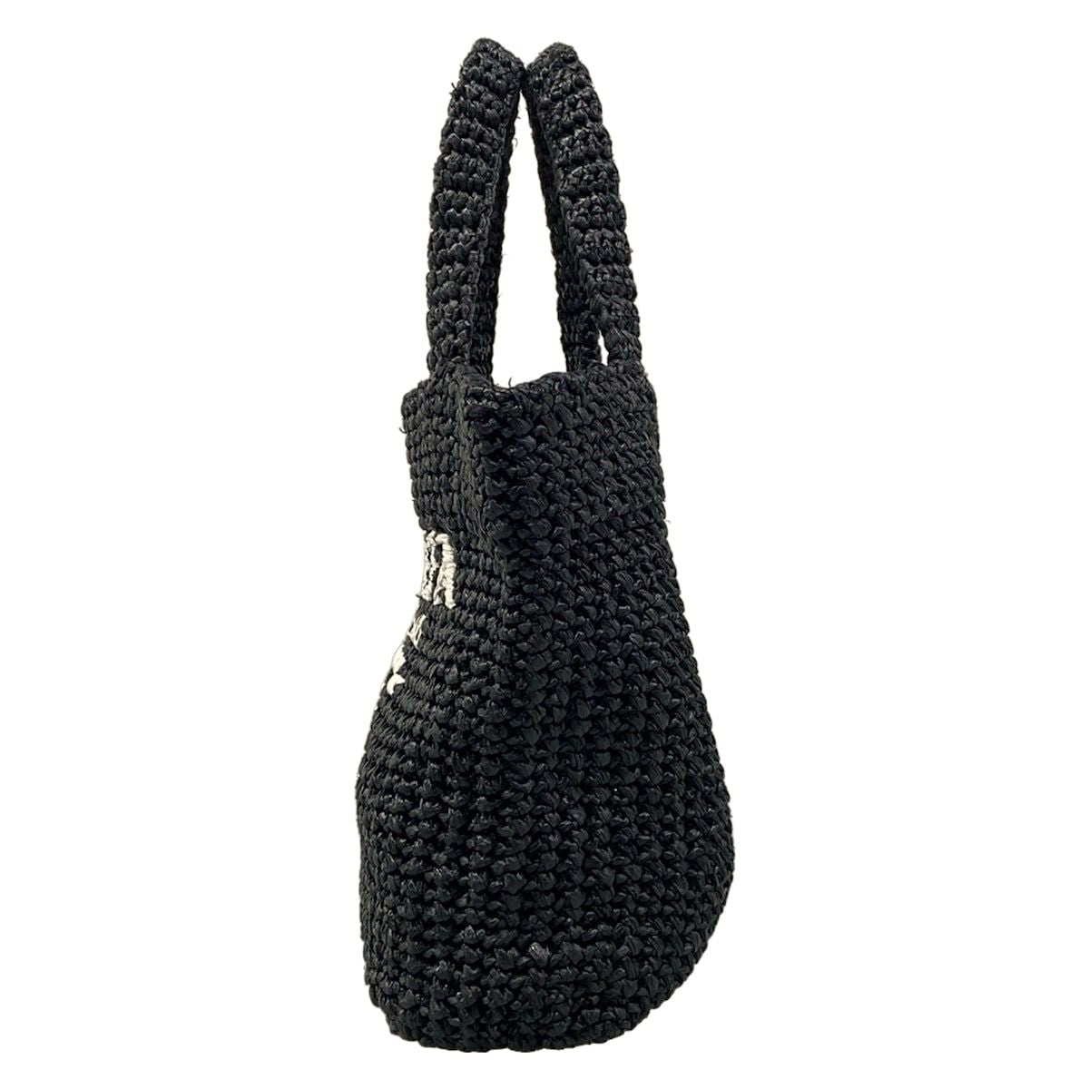 Prada Tote Bag Small Clochette Black White Basket — view 4