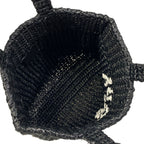 Prada Tote Bag Small Clochette Black White Basket — view 7