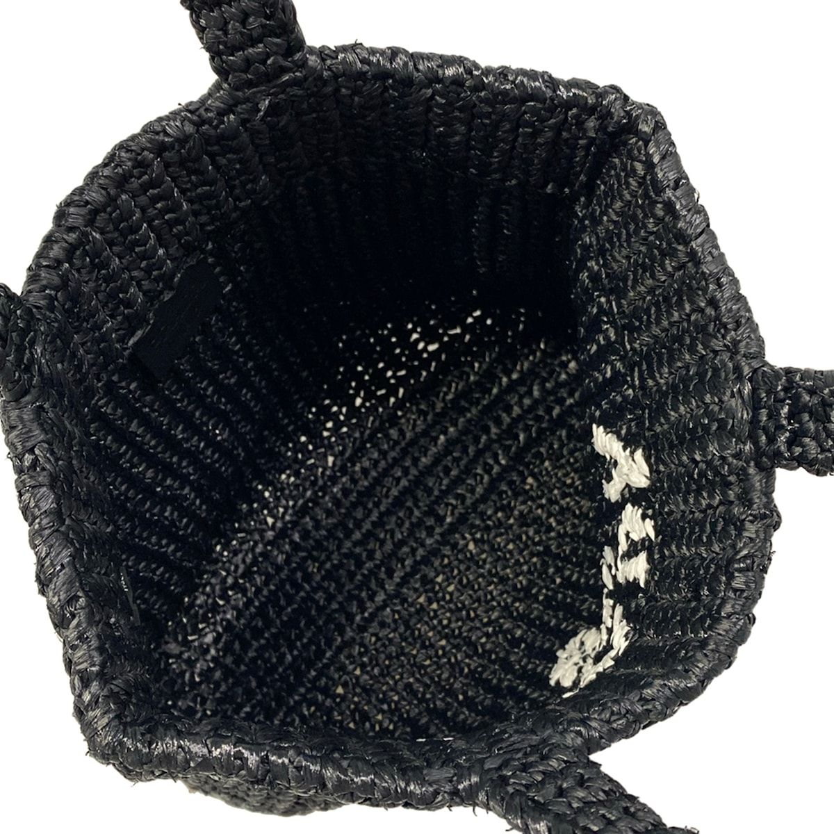 Prada Tote Bag Small Clochette Black White Basket — view 7