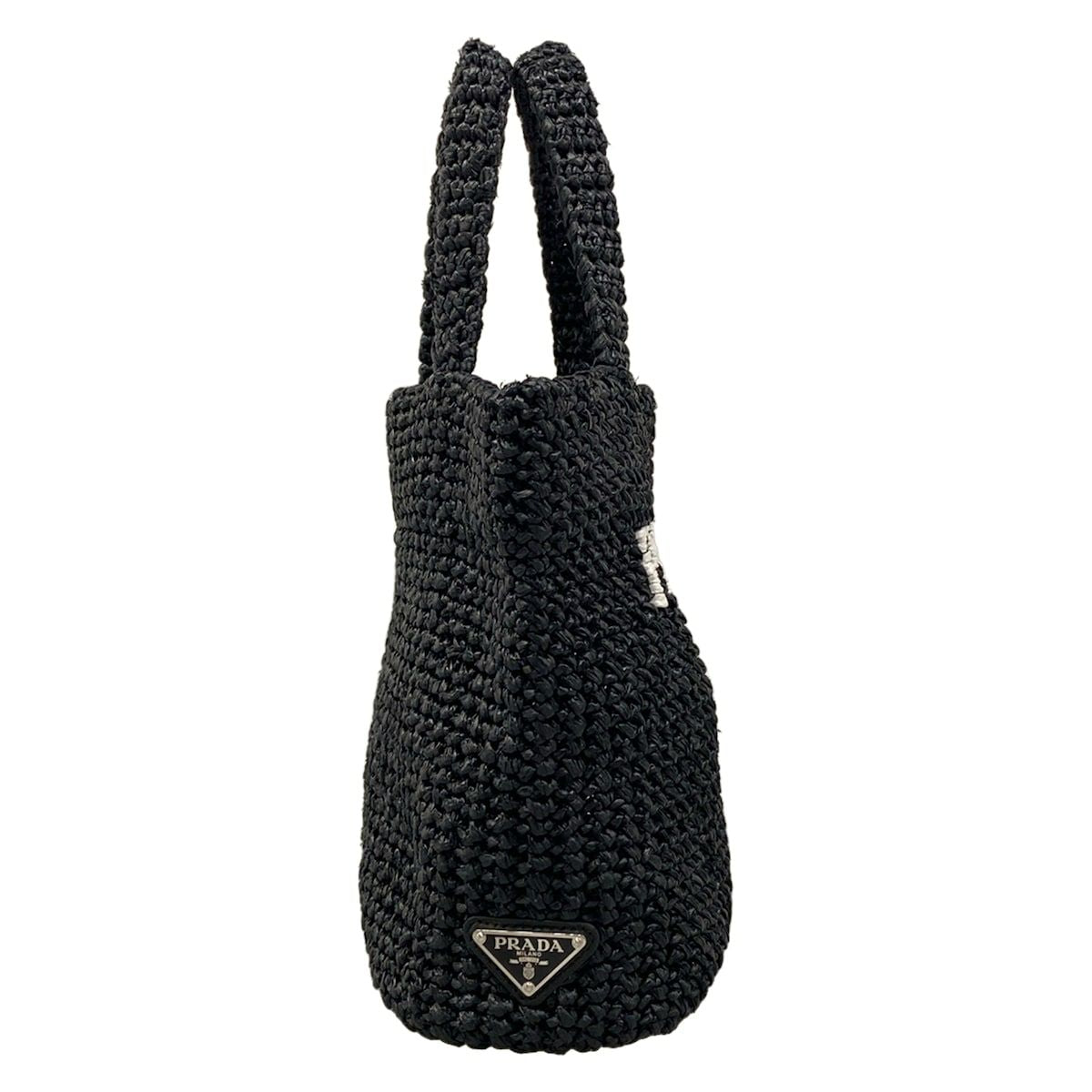 Prada Tote Bag Small Clochette Black White Basket — view 2