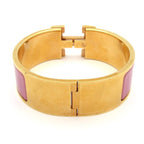 Hermes Bangle Clic Clac H Gold Pink Bracelet — view 3
