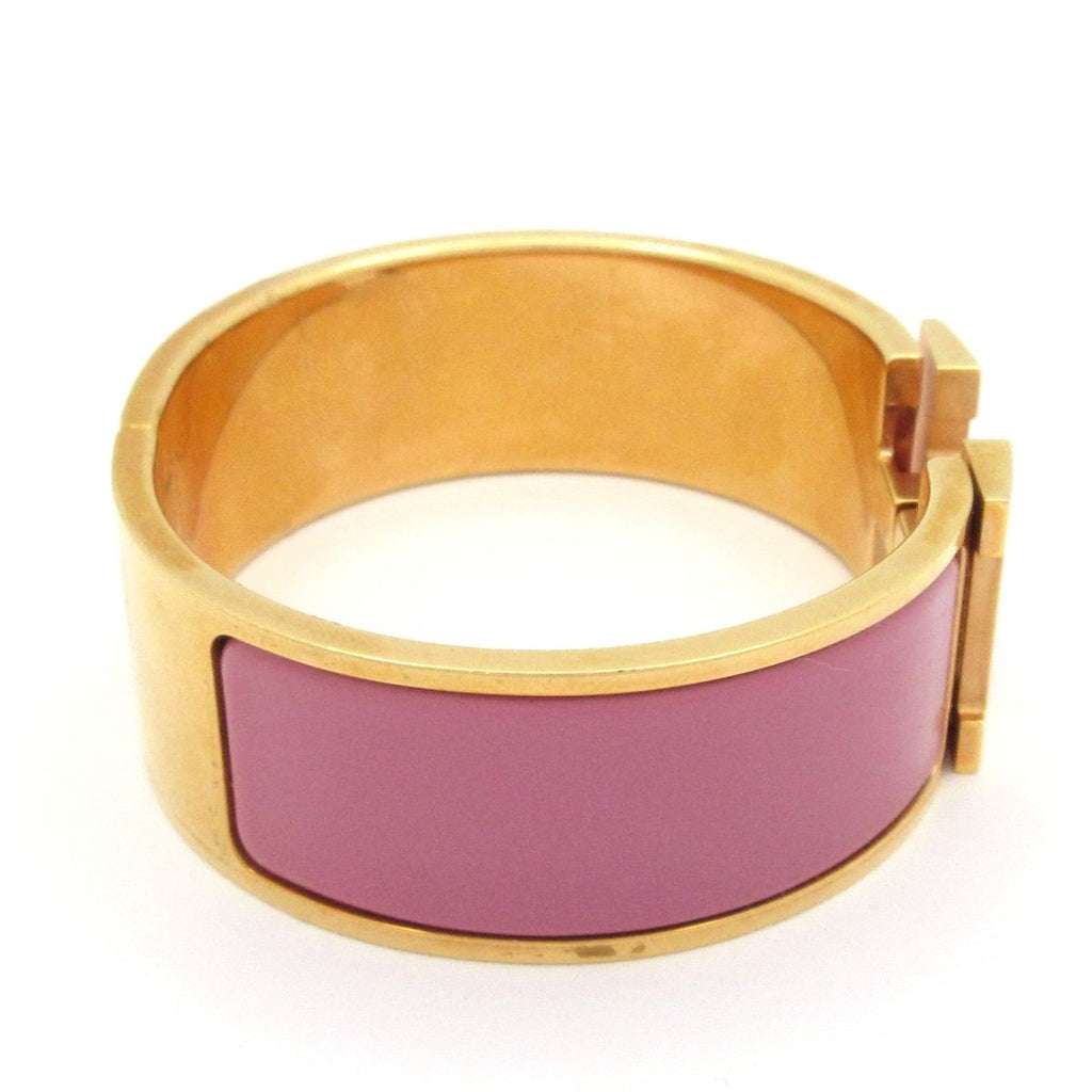 Hermes Bangle Clic Clac H Gold Pink Bracelet — view 2