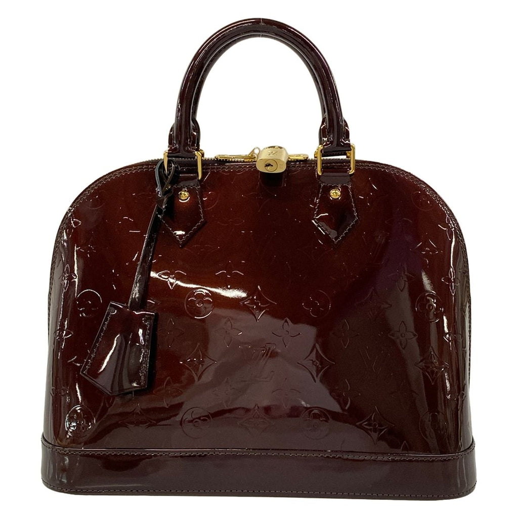 Louis Vuitton Handbag Monogram Vernis Alma PM Amarante Leather