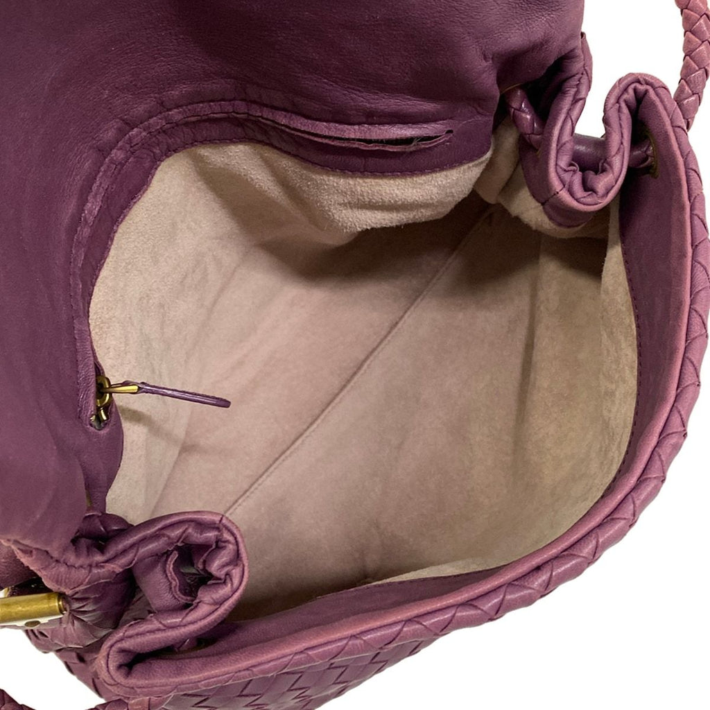 Bottega Veneta Shoulder Bag Intrecciato Purple Leather — view 7