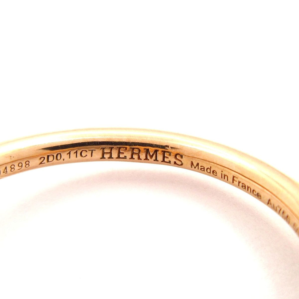 Hermes Ring Gambade Double 18k Pink Gold Diamond 2D — view 5