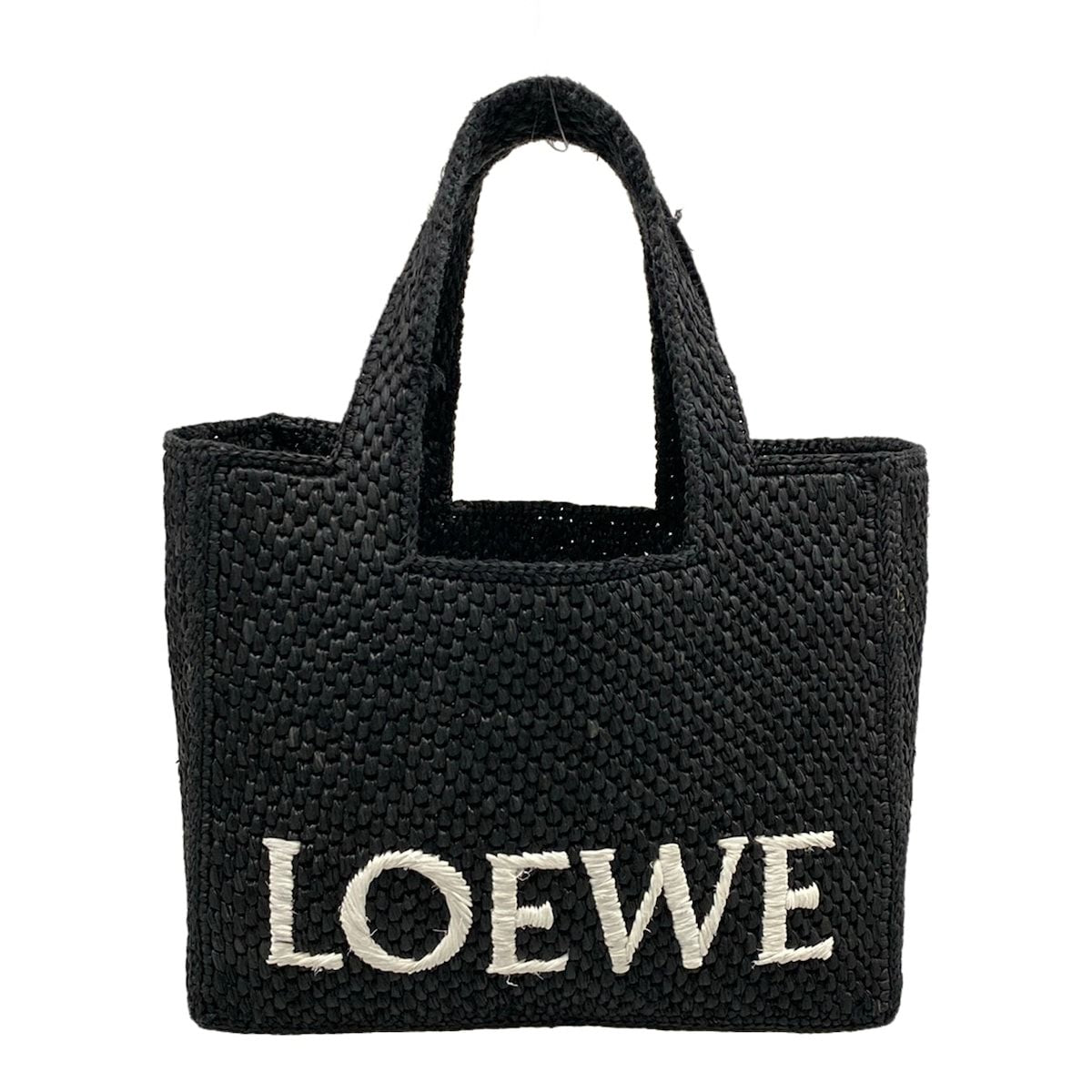 Loewe Tote Bag Font Small Black Basket Leather