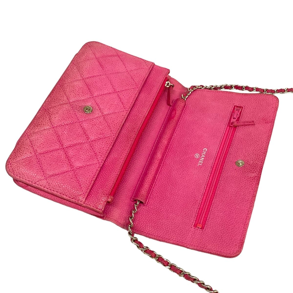 Chanel Wallet Quilted Pink Chain Silver Shoulder Bag — view 3