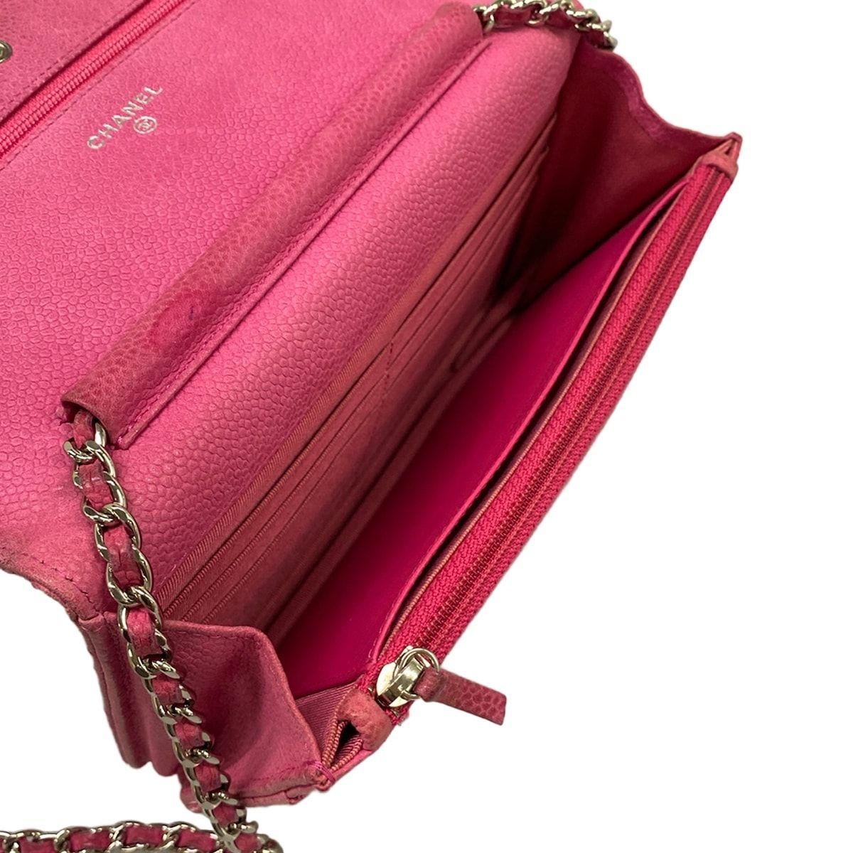 Chanel Wallet Quilted Pink Chain Silver Shoulder Bag — view 4